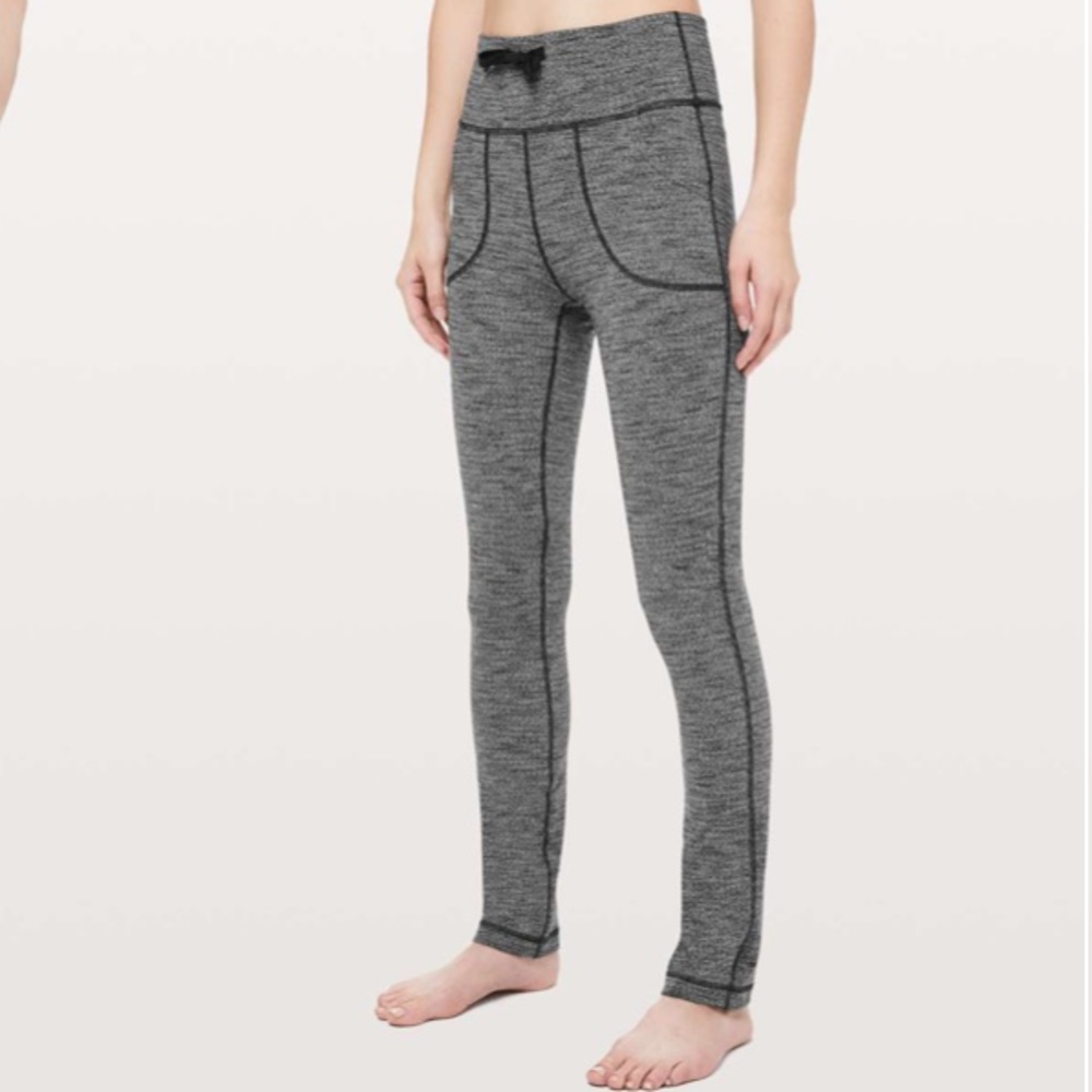 Lululemon Skinny Will Pant *Full-On Luon Variegated Black Heathered Black Size 6